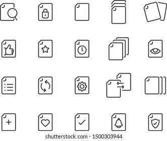 set of paper icons, document, page, form