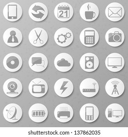 Set of paper icons. Vector illustration.