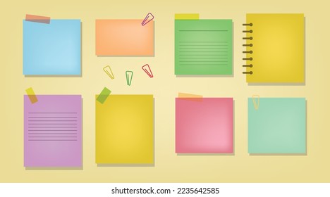 set of paper label. sticky note collection vector illustration