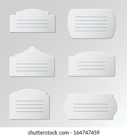 A set of paper labels with a place for your text