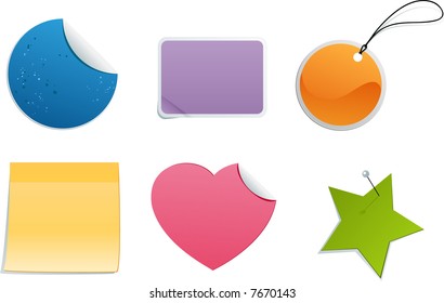 Set or paper labels and signs