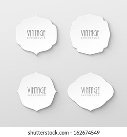 Set of paper labels in vintage style