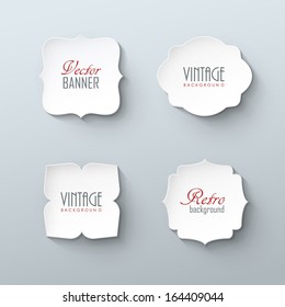 Set of paper labels in vintage style 