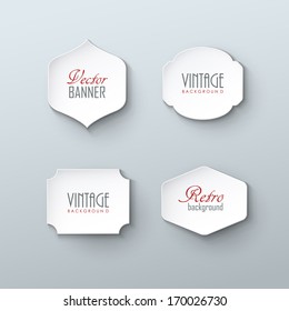 Set of paper labels in vintage style