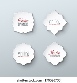 Set of paper labels in vintage style