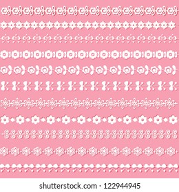 set of paper lace ribbons
