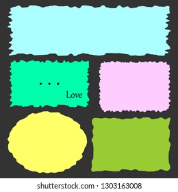 A set of paper leaves for notes, messages, reminders. Vector