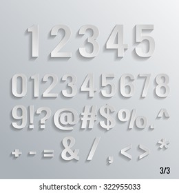 Conjunto de letras de papel. EPS 10.
