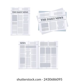 Set Paper newspaper. World and daily news. Vector illustration