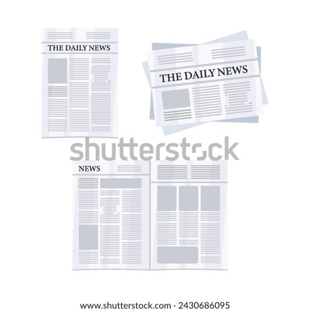 Set Paper newspaper. World and daily news. Vector illustration