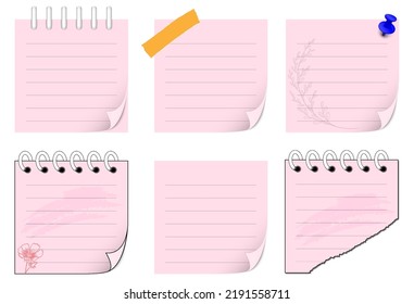 set of paper note vector documents sheet