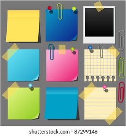 set of paper notes vector