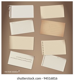 Set of Paper notes. Vector Illustration.