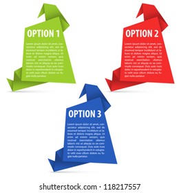 Set Paper Origami Options, isolated on white vector illustration. It is easy to change the color.