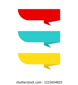 Set Paper Origami Speech Bubble. Vector