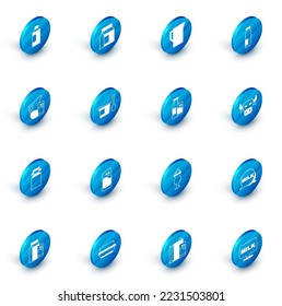 Set Paper package for milk, Milk jug pitcher, Drinking yogurt in bottle, and glass, Can container, Yogurt with spoon, Cow head and Bottle icon. Vector