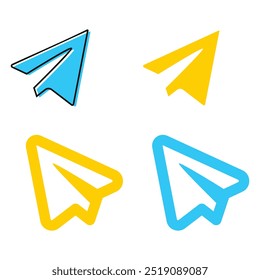 Set of paper plane icon
