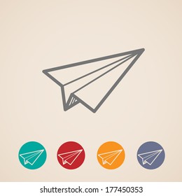 set of paper plane icons