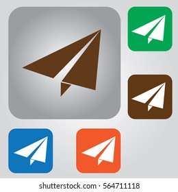 set of paper plane icons