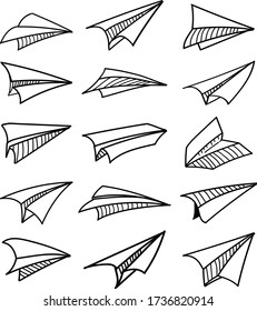 Ein Satz von papierförmigen Symbolen, geeignet für jeden beliebigen Inhalt mit doodle Cartoon-Stil