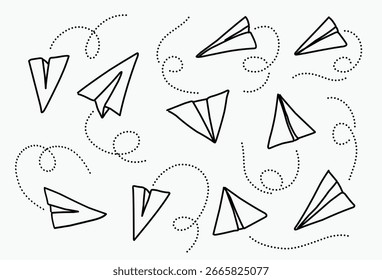 set of paper plane illustration
