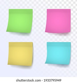 Set of paper reminder stickers in different colors