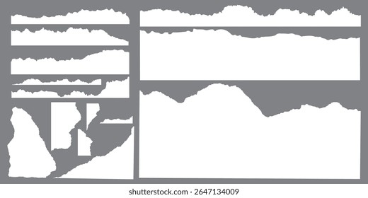 Set of paper rip texture background