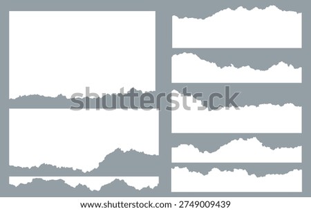 Set of paper rip texture background