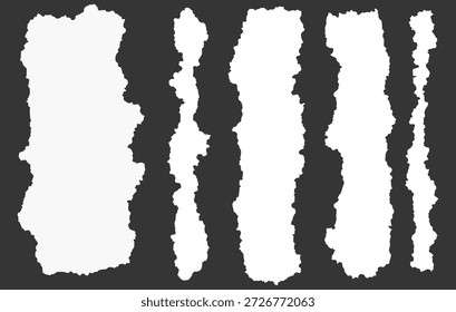 Set of paper rip texture design background