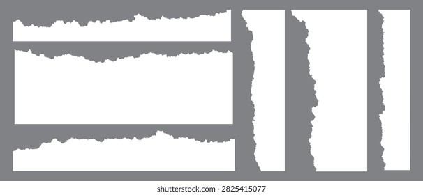 Set of paper rip texture design art