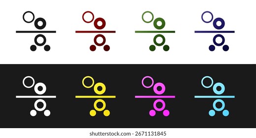 Definir o rolo de papel de um ícone de impressora isolado no plano de fundo preto-e-branco.  Vetor