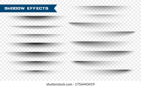 set of paper shadow effect on transparent background