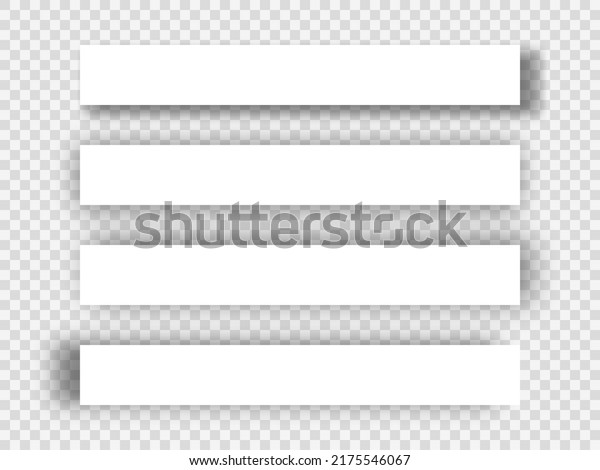 Set of\
paper with shadows. White blank paper shadow effects on transparent\
background. Vector elements for\
design