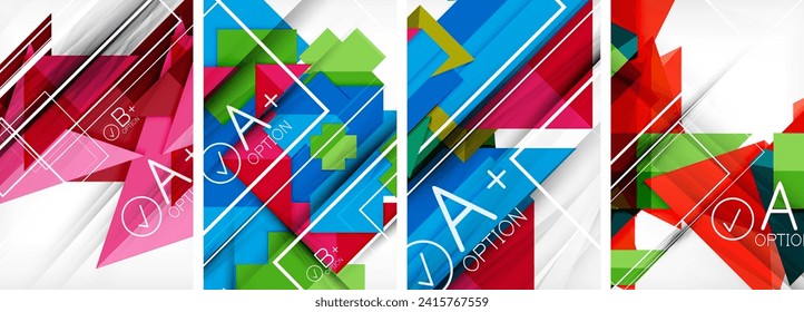 Set of paper shapes abstract backgrounds with infographic elements. Vector illustration For Wallpaper, Banner, Background, Card, Book Illustration, landing page