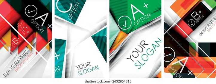 Set of paper shapes abstract backgrounds with infographic elements. Vector illustration For Wallpaper, Banner, Background, Card, Book Illustration, landing page