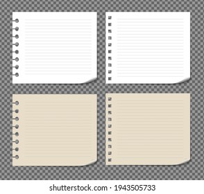 Set of paper sheets A4, A5 with shadows, realistic paper page mock up.