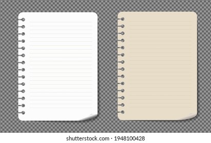 Set of paper sheets A4, A5 with shadows, realistic paper page mock up.