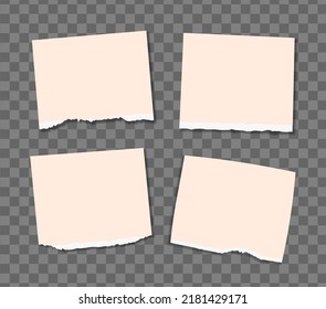 Set of paper sheets A4, A5 with shadows, realistic paper page mock up.