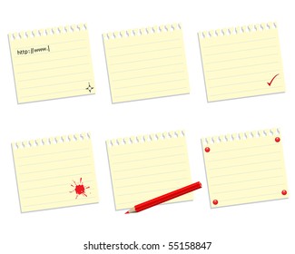 Set of paper sheets on a white background