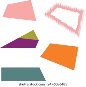 set of paper sheets in pieces