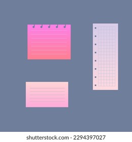 Conjunto de hojas de papel Diseño de vectores de color rosa