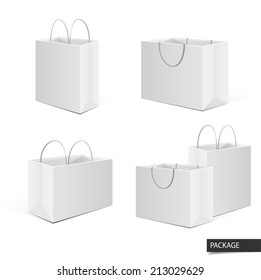 set Paper Shopping Bags vector