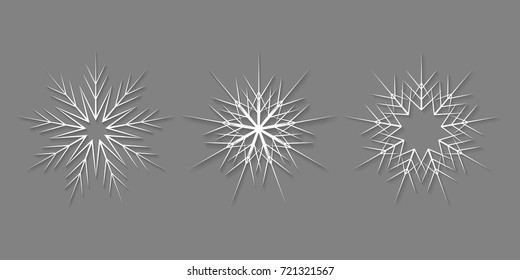 Set of paper snowflakes. Background for winter and christmas theme. Vector illustration. EPS10.