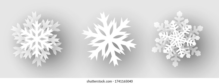 Set of paper snowflakes. Vector illustration.