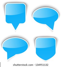 Set of paper speech bubble. Vector illustration