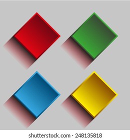 Set of Paper Square Sticker Buttons