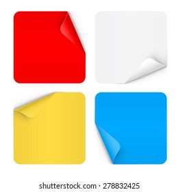 Set of paper sticker isolated on white background