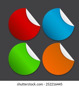 Set of  Paper Stickers Isolated on White Background.  Vector illustration. EPS10