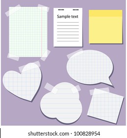 Set of paper stickers with tape