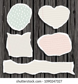 Set of paper stickers with torn edges. Can be used for scrapbook, print, banners or cards and etc. 
